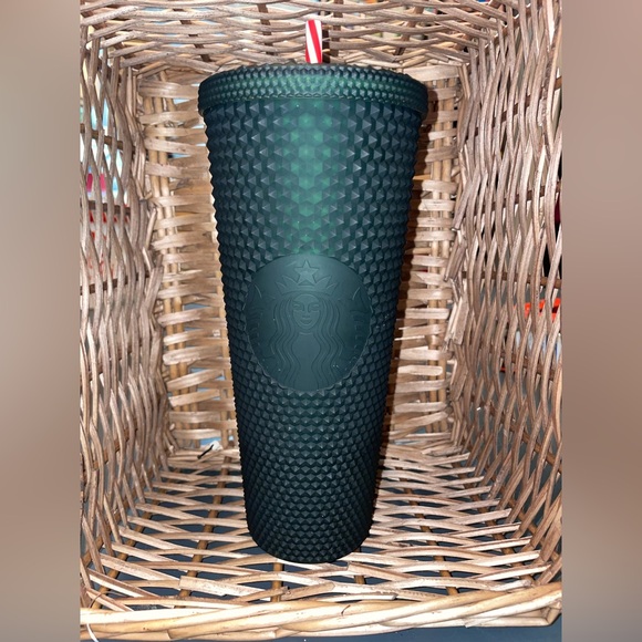 Starbucks Other - Starbucks Studded Matte Dark Green 24 oz Tumbler Cold Cup Venti